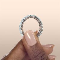 Image of Stackable ring Michelle full 2.4 950 platinum aquamarine 2.4 mm