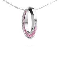 Image of Necklace Zola 585 white gold pink sapphire 1 mm