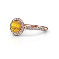 Image of Engagement ring seline rnd 2<br/>585 rose gold<br/>Citrin 6.5 mm