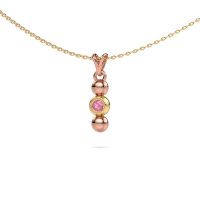 Image of Necklace Lily 585 rose gold pink sapphire 2 mm