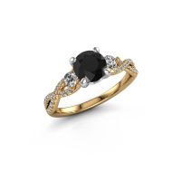 Afbeelding van Verlovingsring Marilou RND 585 goud zwarte diamant 1.66 crt