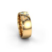 Afbeelding van Trouwring WH0141L26BP 585 goud aquamarijn ±7x2 mm
