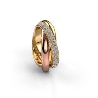 Image de Bague trinity 2<br/>585 or jaune<br/>Diamant 0.885 crt