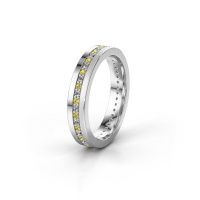 Image of Wedding ring WH0203L14BPM<br/>950 platinum ±4x2 mm<br/>Yellow sapphire 1.3 mm