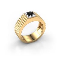 Image of Pinky ring elias<br/>585 gold<br/>Black diamond 0.60 crt
