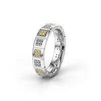 Image of Wedding ring WH2056L15DP<br/>585 white gold ±5x2.4 mm<br/>Yellow sapphire