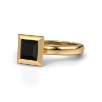 Image of Stacking ring Trudy Square 585 gold black diamond 1.56 crt