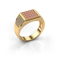 Image de Bague pour homme Tim<br/>585 or jaune<br/>Saphir rose 1.5 mm