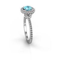 Image of Engagement ring Talitha RND 585 white gold blue topaz 6.5 mm