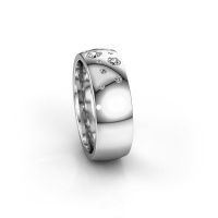 Image of Wedding ring WH0141L26BP<br/>585 white gold ±7x2 mm<br/>Lab-grown diamond