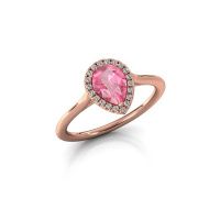 Image of Engagement ring seline per 1<br/>585 rose gold<br/>Pink sapphire 7x5 mm