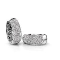 Image of Hoop earrings Danika 10.5 B 585 white gold lab grown diamond 1.92 crt