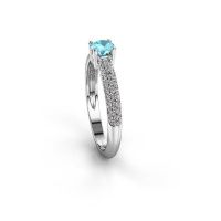 Image of Ring Marjan<br/>950 platinum<br/>Blue topaz 4.2 mm