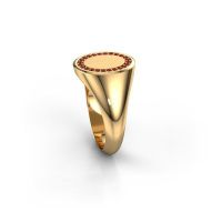 Image of Men's ring floris oval 2<br/>585 gold<br/>Ruby 1.2 mm