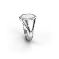 Image of Men's ring floris oval 3<br/>585 white gold<br/>Lab-grown diamond 0.203 crt