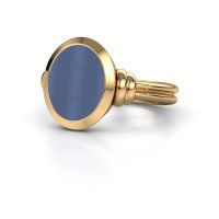 Image of Signet ring brenda 2<br/>585 gold<br/>Blue sardonyx 12x10 mm