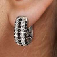 Image of Hoop earrings Danika 8.5 B 950 platinum black diamond 1.727 crt