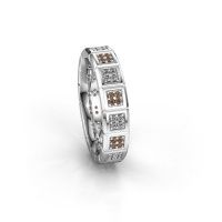 Image of Wedding ring WH2056L15DP<br/>585 white gold ±5x2.4 mm<br/>Brown diamond