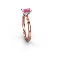 Afbeelding van Verlovingsring Crystal EME 1 585 rosé goud roze saffier 6x4 mm