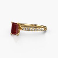 Image of Engagement Ring Crystal Eme 2<br/>585 gold<br/>Ruby 6.5x4.5 mm