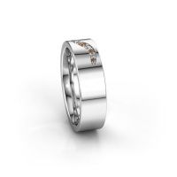 Image of Wedding ring WH2053L16BP<br/>585 white gold ±6x2 mm<br/>Brown diamond