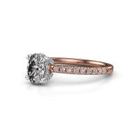 Image of Engagement ring saskia 1 ovl<br/>585 rose gold<br/>Lab-grown diamond 0.98 crt