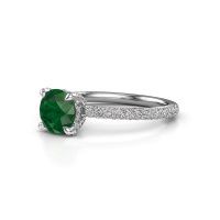 Image of Engagement ring saskia rnd 2<br/>950 platinum<br/>Emerald 6.5 mm