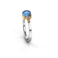 Afbeelding van Ring Regine 585 witgoud blauw topaas 6 mm