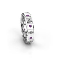 Image of Weddings ring WH2055L15DP<br/>585 white gold ±5x2.4 mm<br/>Amethyst