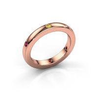 Image of Stackable ring Charla 585 rose gold yellow sapphire 2 mm