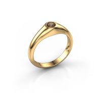 Image of Pinky ring thorben<br/>585 gold<br/>Smokey quartz 4 mm