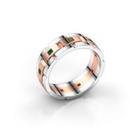 Afbeelding van Heren ring Ricardo 2 585 rosé goud smaragd 2 mm