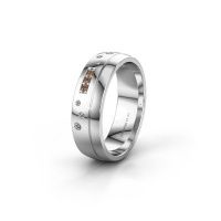 Image of Wedding ring WH0310L26AP<br/>585 white gold ±6x1.7 mm<br/>Brown diamond