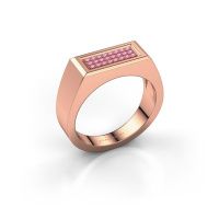Afbeelding van Heren ring Dree 6 585 rosé goud roze saffier 1.1 mm