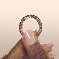Image of Stackable ring Michelle full 2.4 950 platinum garnet 2.4 mm
