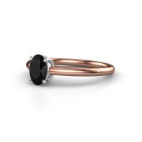 Bild von Verlobungsring haley ovl 1<br/>585 Roségold<br/>Schwarz Diamant 0.984 crt