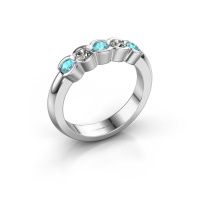 Afbeelding van Ring Lotte 5 925 zilver blauw topaas 3 mm