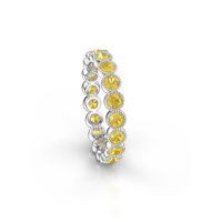 Image of Ring Mariam 0.07 585 white gold yellow sapphire 2.7 mm