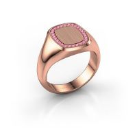 Image of Men's ring floris cushion 2<br/>585 rose gold<br/>Pink sapphire 1.2 mm