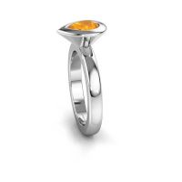 Image of Stacking ring Trudy Pear 950 platinum citrin 7x5 mm