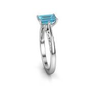 Image of Engagement ring shannon eme<br/>585 white gold<br/>Blue topaz 7x5 mm