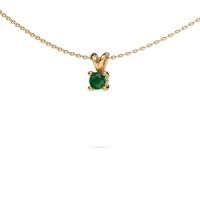 Image of Necklace Sam round 585 gold emerald 4.2 mm