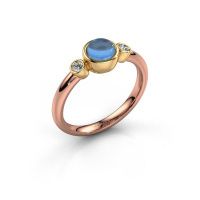 Afbeelding van Ring Muriel 585 rosé goud blauw topaas 5 mm