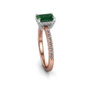 Image of Engagement ring saskia eme 1<br/>585 rose gold<br/>Emerald 7x5 mm