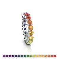 Bild von Ring heddy rnd 3.4<br/>950 Platin<br/>rainbow saphir 1 3.4 mm
