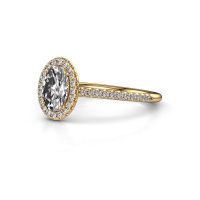 Image of Engagement ring seline ovl 2<br/>585 gold<br/>Zirconia 7x5 mm