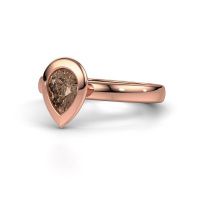 Afbeelding van Stapelring Trudy Pear 585 rosé goud bruine diamant 0.65 crt