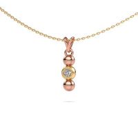 Image of Necklace Lily 585 rose gold diamond 0.03 crt