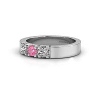 Afbeelding van Ring dana 3<br/>925 zilver<br/>Roze saffier 4 mm