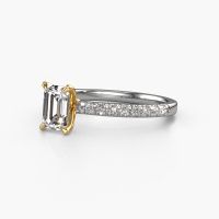 Image of Engagement Ring Crystal Eme 2<br/>585 white gold<br/>Diamond 1.14 crt